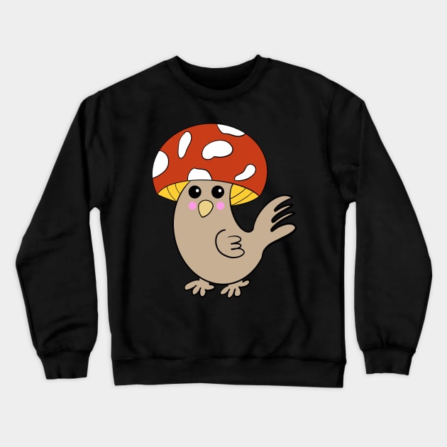 Chicken Mushroom Crewneck Sweatshirt by DaysMoon